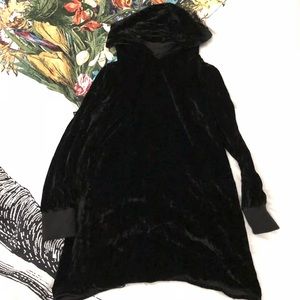 Black velvet hoodie